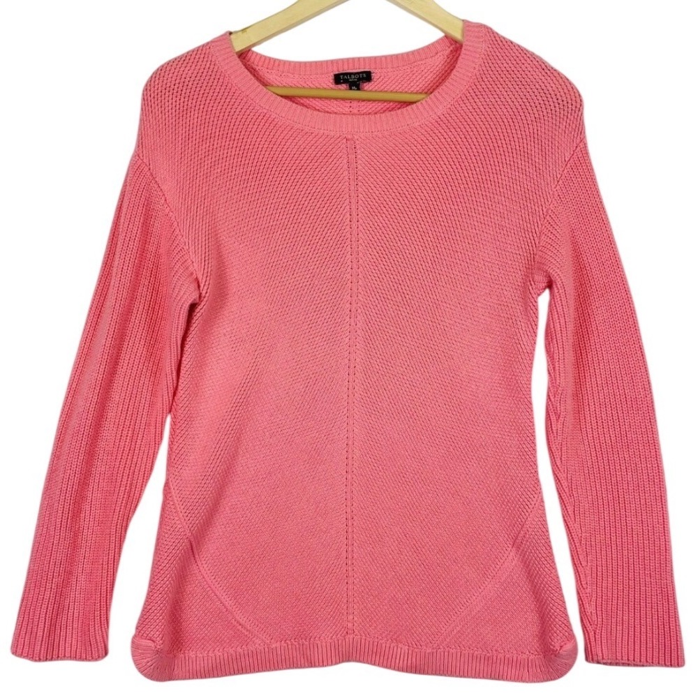 Talbots Sweater Pima Cotton Textured Knit Pink SP